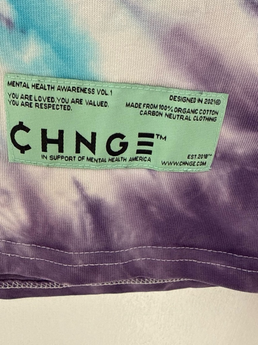CHNGE Tie-Dye Butterfly Tee in Blue, Purple & Yellow - Picture 3 of 5